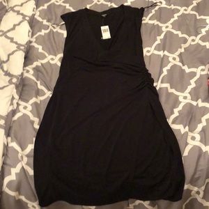 Black side ruched dress